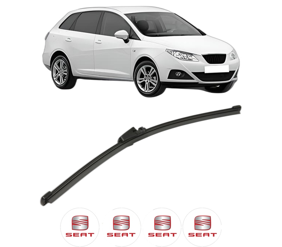 Stergator lamela spate SEAT IBIZA IV ST (6J8, 6P8) din 2010 - 2016, pentru luneta auto, Valeo Silencio Xtrm, din cauciuc siliconat rezistent, 4 Stickere Auto SEAT