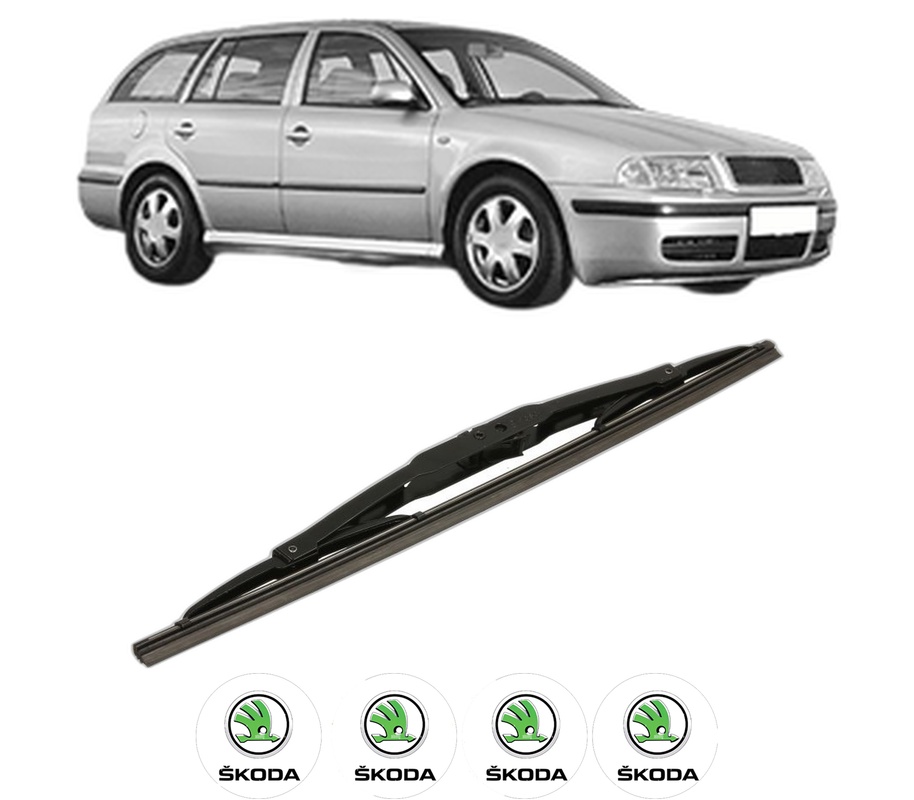 Stergator lamela spate SKODA OCTAVIA I Combi (1U5) din 1998 - 2010, pentru luneta auto, Bosch Twin, din cauciuc siliconat rezistent, 4 Stickere Auto SKODA