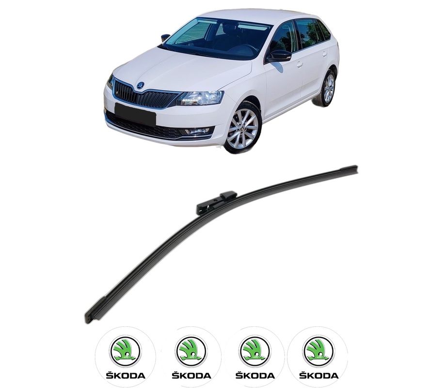 Stergator lamela spate SKODA RAPID (NA2) din 2011 - 2013, pentru luneta auto, Bosch Aerotwin, din cauciuc siliconat rezistent, 4 Stickere Auto SKODA