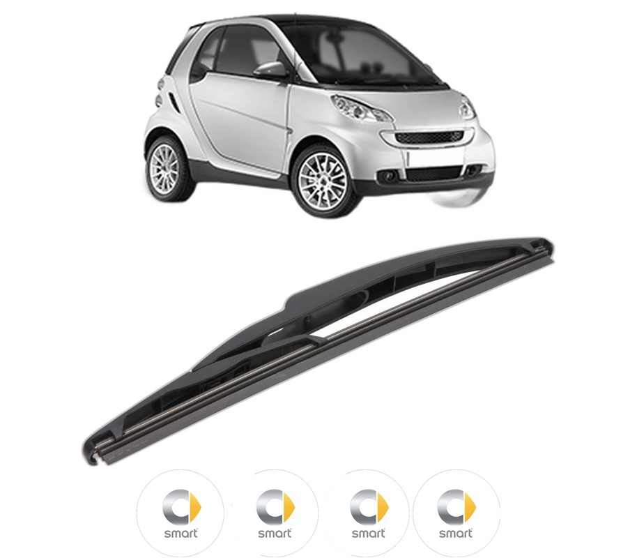 Stergator lamela spate SMART FORTWO Coupe (451) din 2007 - 2012, pentru luneta auto, Valeo Silencio, din cauciuc siliconat rezistent, 4 Stickere Auto SMART