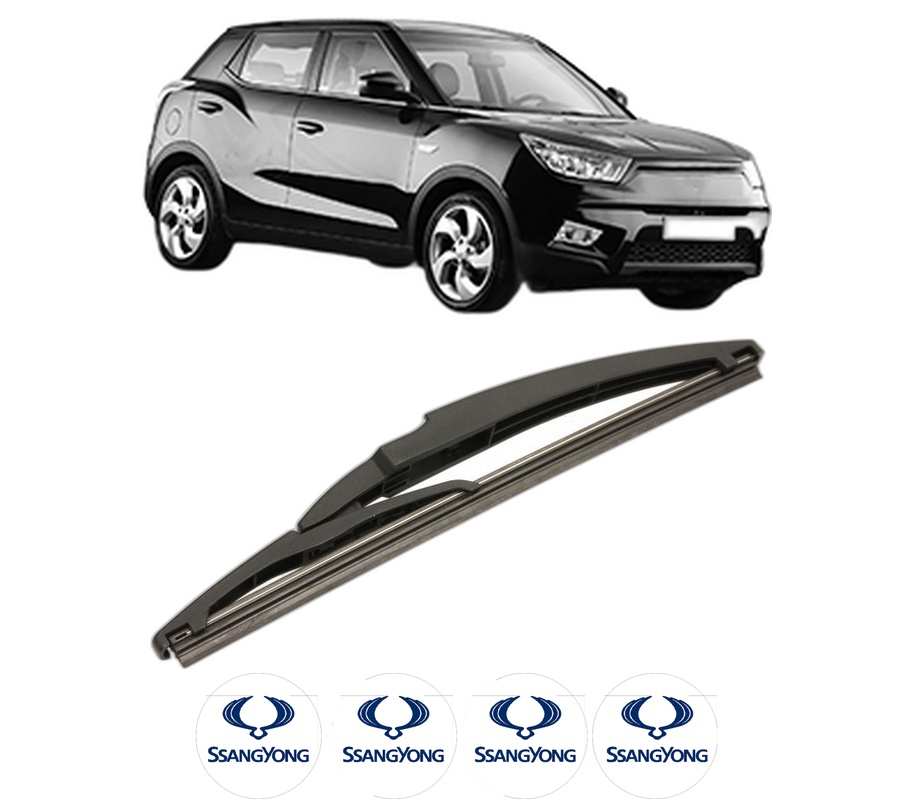 Stergator lamela spate SSANGYONG TIVOLI din 2015, pentru luneta auto, Bosch Twin, din cauciuc siliconat rezistent, 4 Stickere Auto SSANGYONG