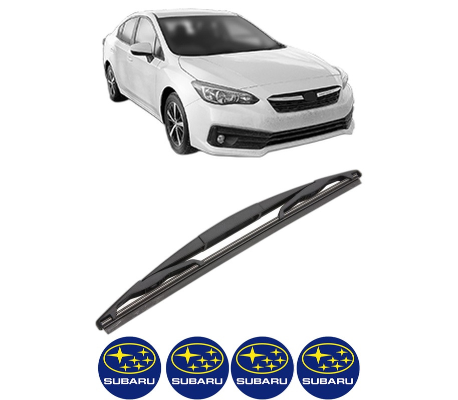 Stergator lamela spate SUBARU IMPREZA Hatchback (GT_) din 2016, pentru luneta auto, Valeo Silencio, din cauciuc siliconat rezistent, 4 Stickere Auto SUBARU
