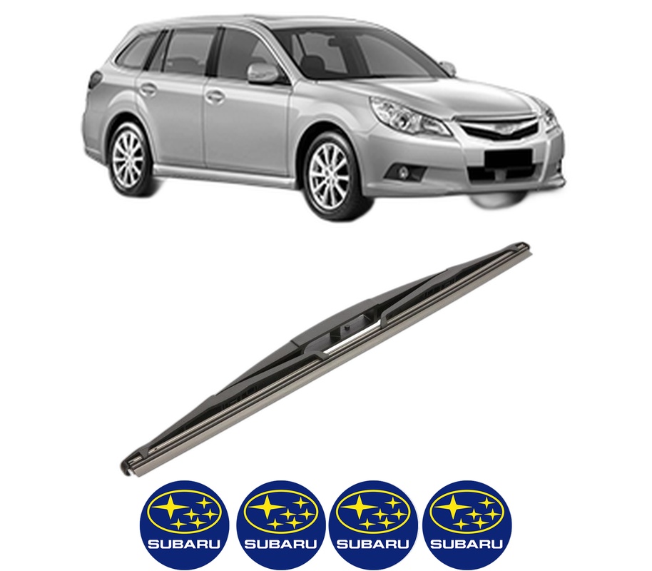 Stergator lamela spate SUBARU LEGACY V Estate (BR) din 2009 - 2014, pentru luneta auto, Valeo Silencio, din cauciuc siliconat rezistent, 4 Stickere Auto SUBARU