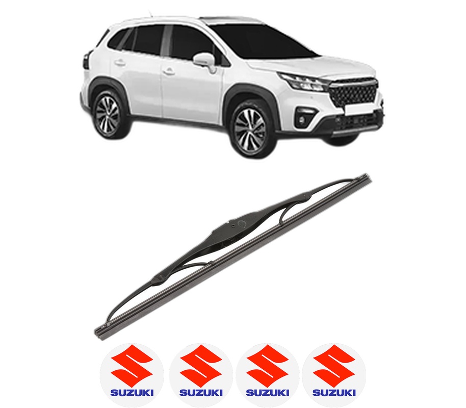 Stergator lamela spate SUZUKI S-CROSS din 2013 - 2022, pentru luneta auto, Valeo Silencio, din cauciuc siliconat rezistent, 4 Stickere Auto SUZUKI