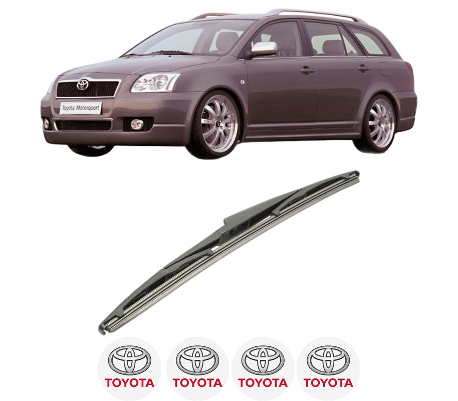 Stergator lamela spate TOYOTA AVENSIS Estate (_T25_) din 2003 - 2008, pentru luneta auto, Bosch Twin, din cauciuc siliconat rezistent, 4 Stickere Auto TOYOTA