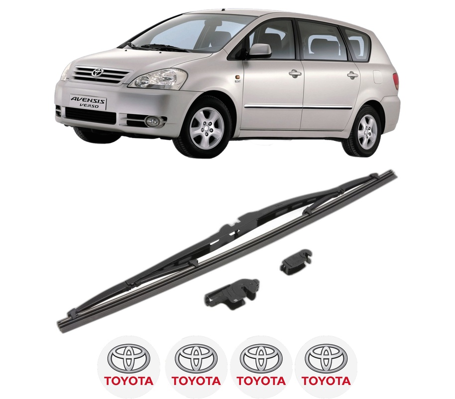 Stergator lamela spate TOYOTA AVENSIS VERSO (_M2_) din 2001 - 2010, pentru luneta auto, Valeo Silencio, din cauciuc siliconat rezistent, 4 Stickere Auto TOYOTA