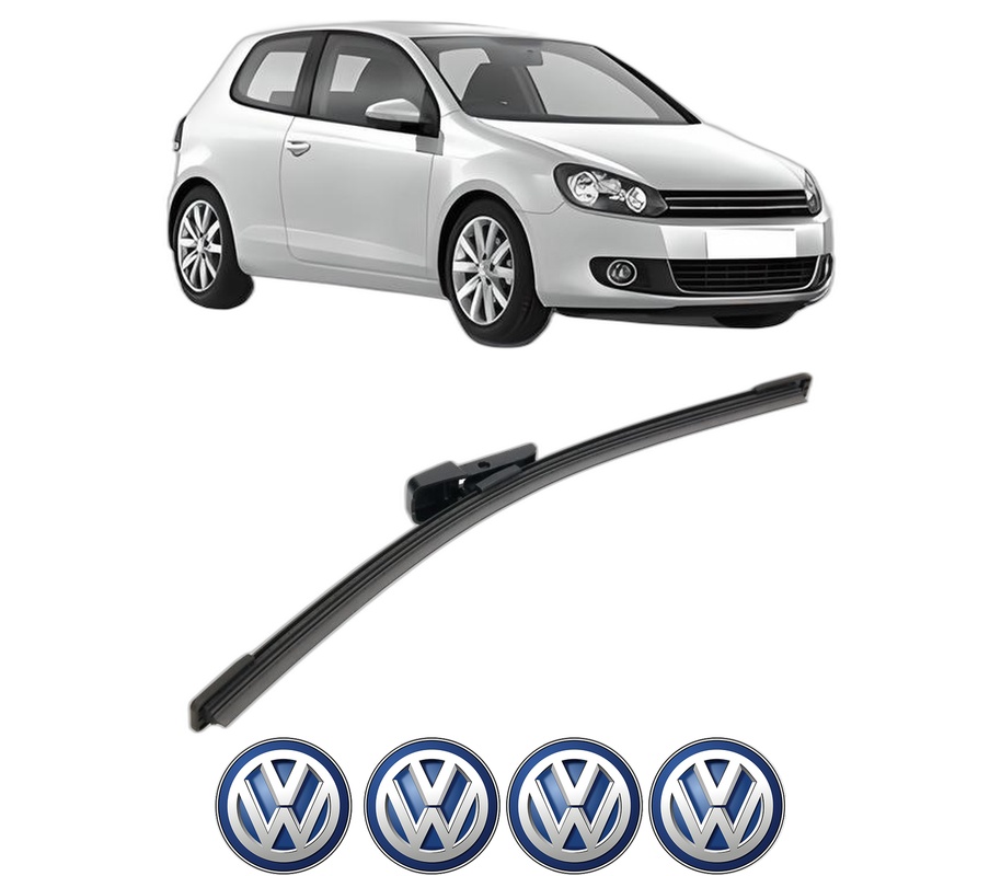 Stergator lamela spate Volkswagen GOLF VI (5K1) din 2008 - 2013, pentru luneta auto, Bosch Aerotwin, din cauciuc siliconat rezistent, 4 Stickere Auto VW