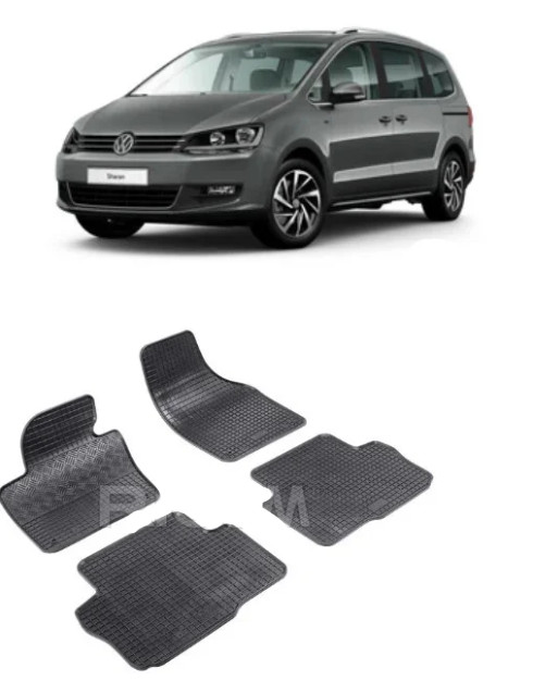 Set 4 covorase Volkswagen Sharan 5M 2010-2022, din cauciuc 100%, compatibile cu autoturismul Volkswagen Sharan