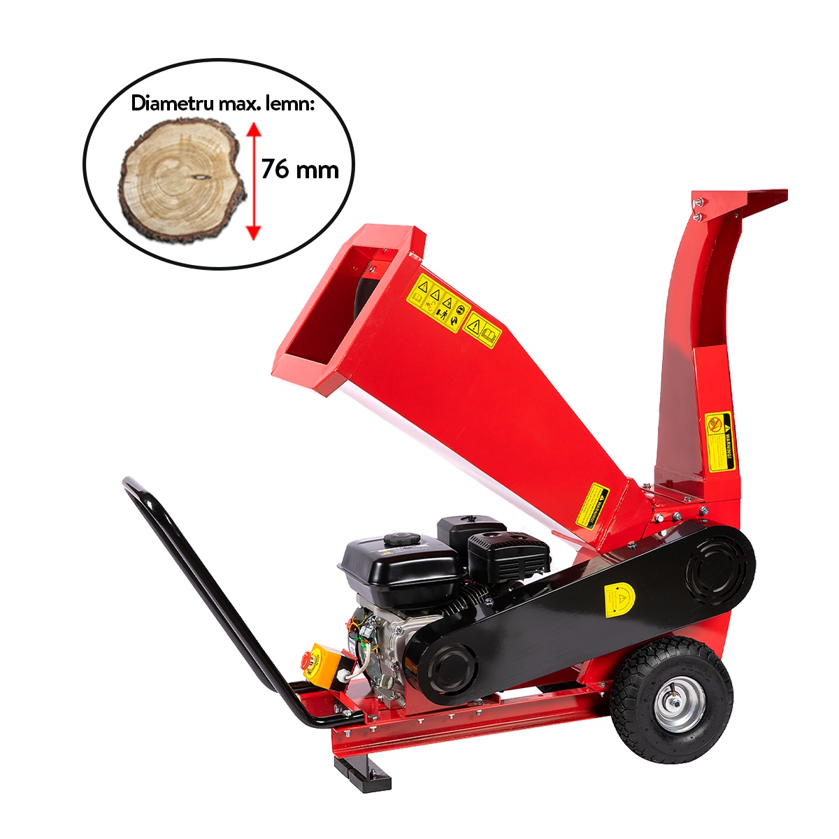 Micul Fermier Tocator pentru crengi si vita de vie 76mm, motor benzina -6.5CP