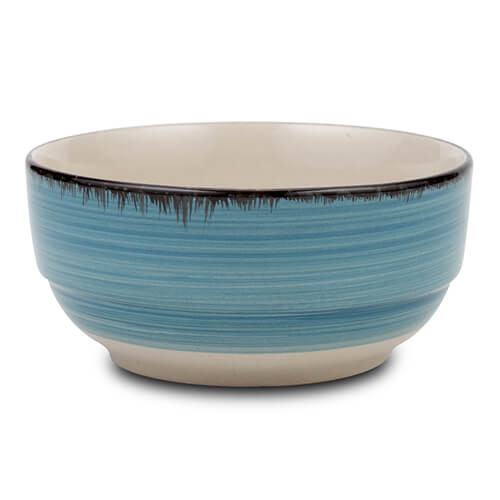 Bol pentru cereale stoneware 14 cm Lines Faded Blue NAVA 099 224