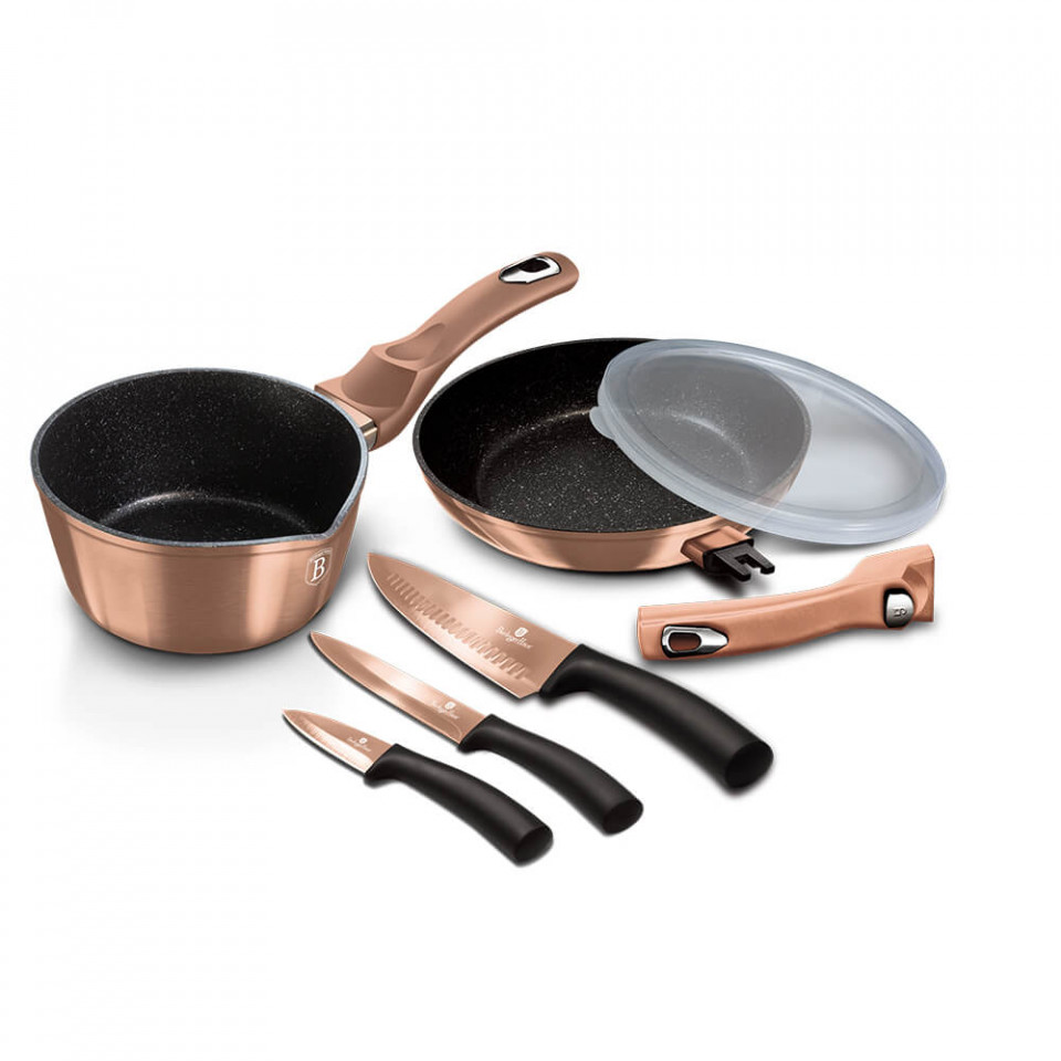 Set oale si tigai (6 piese) Rose Gold Metallic Line BerlingerHaus BH 7186