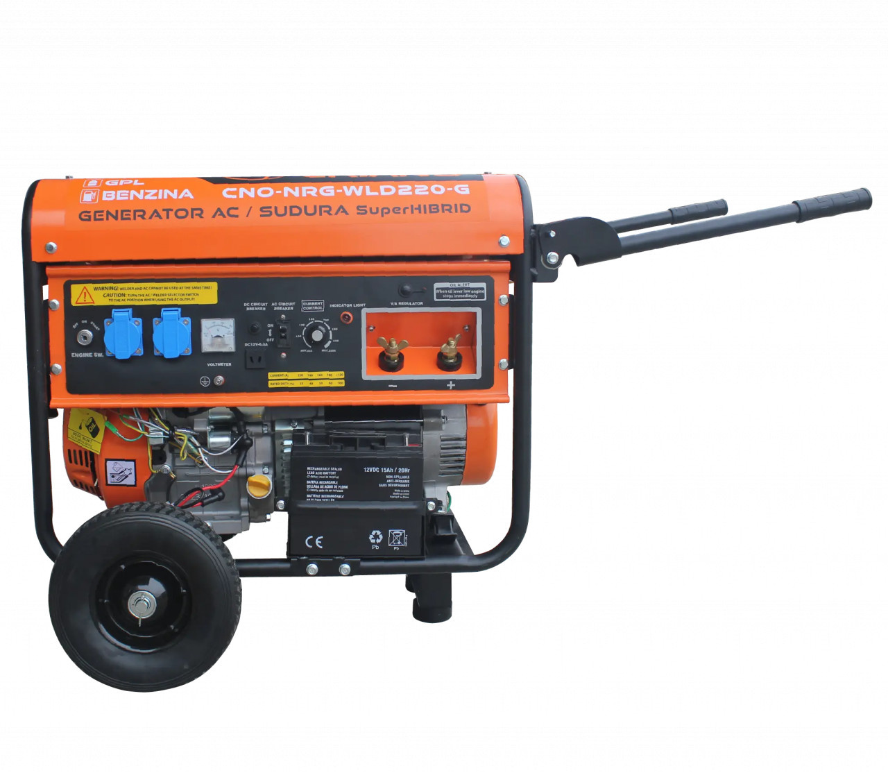 Generator de sudura 220A MMA si curent 5.5kW SuperHYBRID CRIANO - CNO-NRG-WLD220G