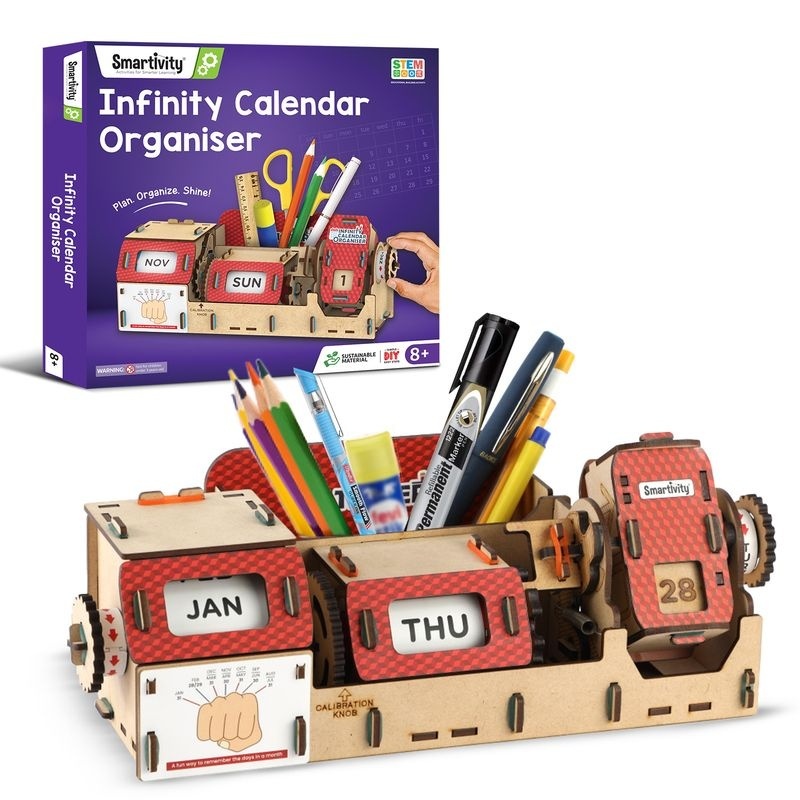 Set Constructie din Lemn - Organizator cu Calendar Infinit