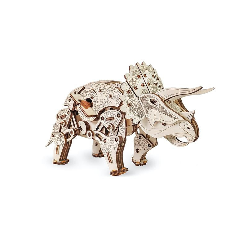 Set Constructie cu Mecanism Puzzle 3D Triceratops din Lemn 283 Piese