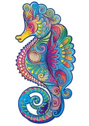 Puzzle Lemn 100 Piese in Forma de Calut de Mare