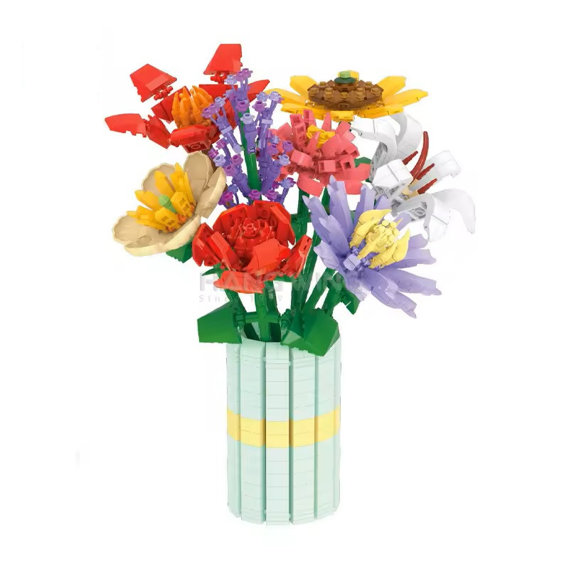 Set Constructie Flori cu Vaza 8 in1