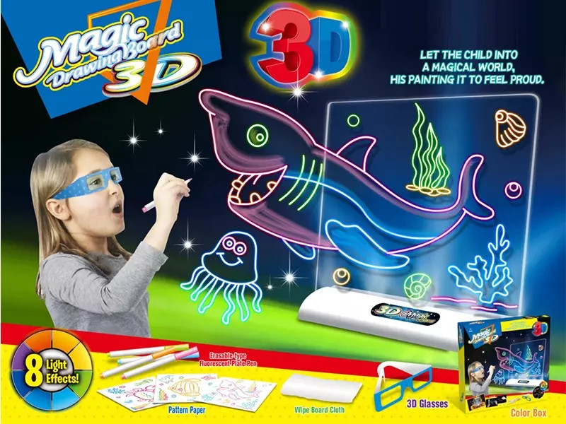 Tabla de Desenat cu Lumini si Ochelari 3D - Oceanul