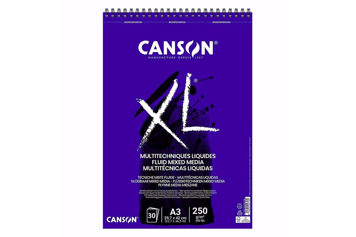 Bloc XL Fluid Mixed Media 250 g/mp 30 file Canson (Marime: A3)
