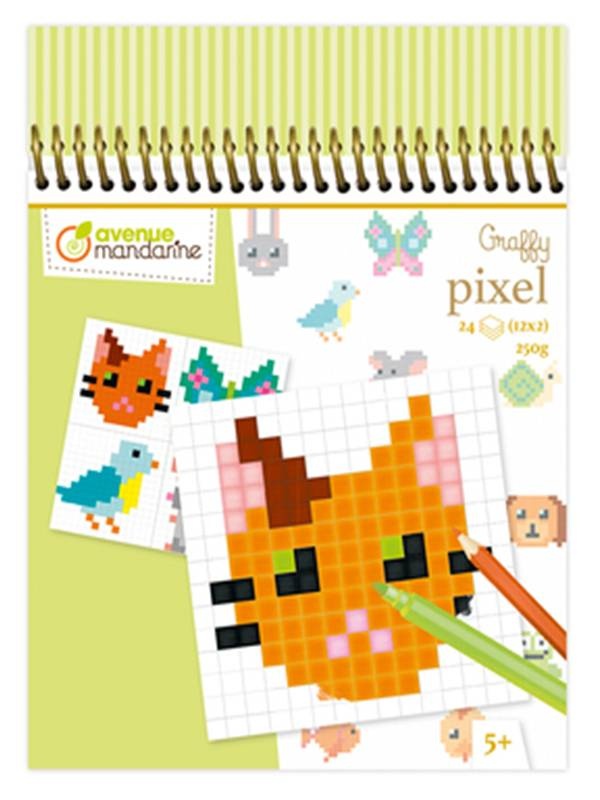 Carte de colorat Graffy Pixel Avenue Mandarine - Animale domestice, 24 file, spira GY131C