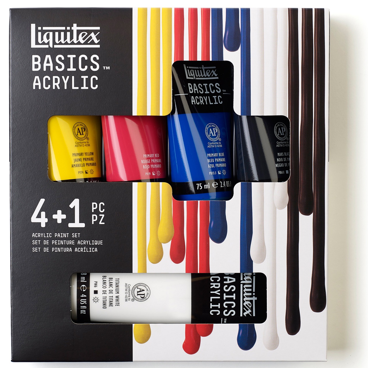 Culori acrilice set 4X75 ml + 1x118 ml Liquitex 3699406