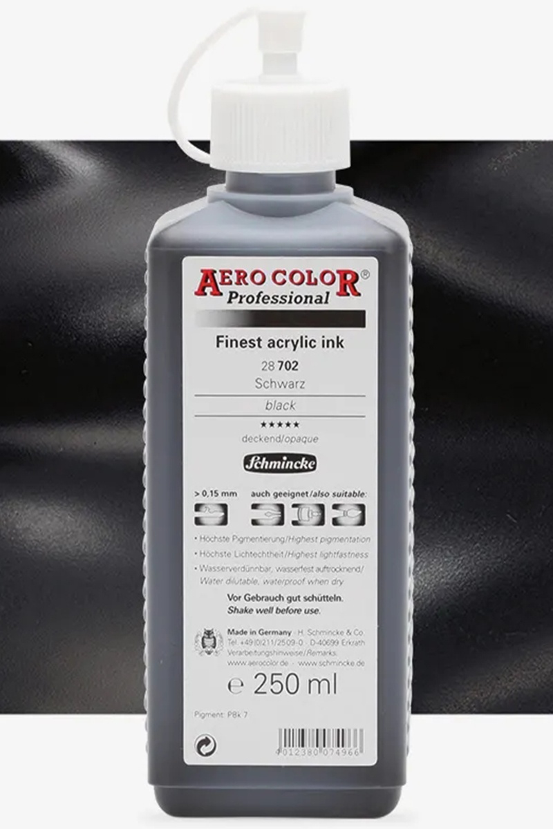 Culori aerografiere Schmincke Aero Color Professional - 250 ml (Culoare aerografiere Aero: Black)