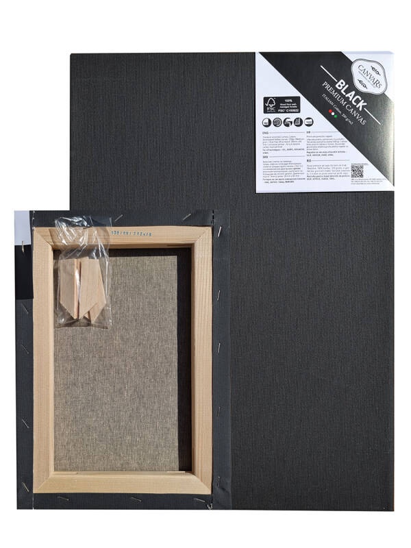 Panza neagra pe sasiu 330 g/mp Black Ars (Marime: 50x60cm)