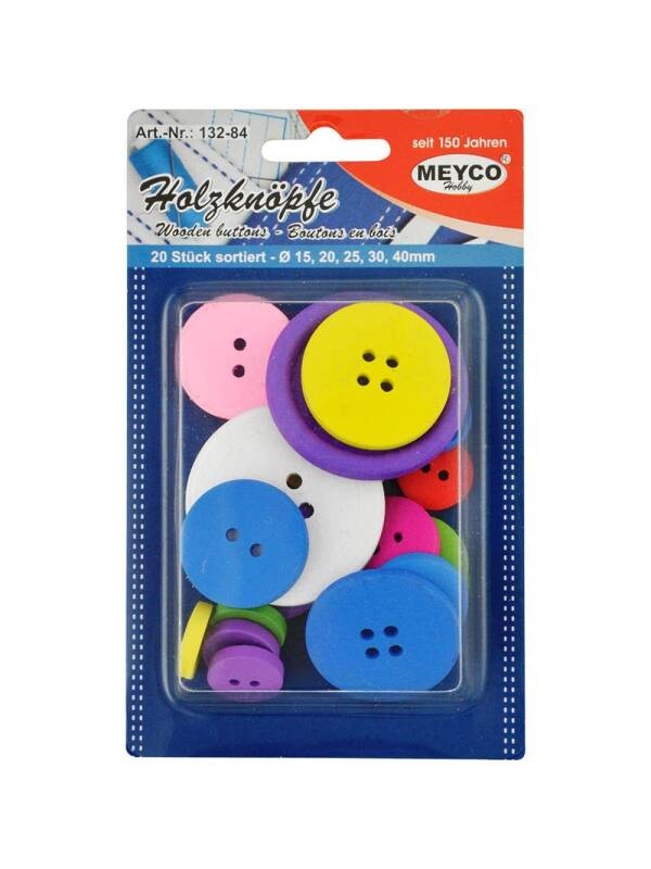 Set 20 nasturi din lemn Meyco 132-84