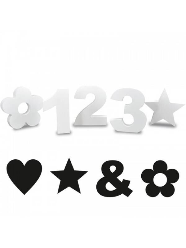 Simboluri MDF alb Meyco (Marime: Floare)