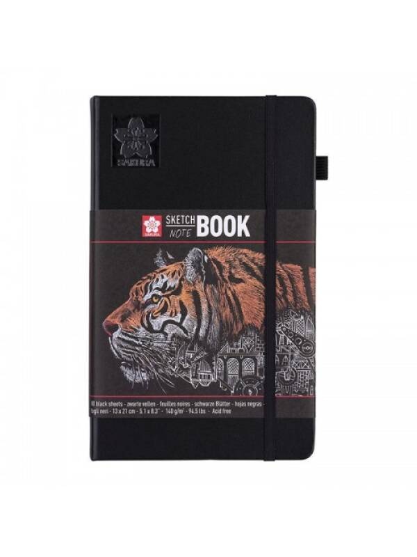 Sketch/note book 13x21cm 80 file hartie neagra Sakura 94141003