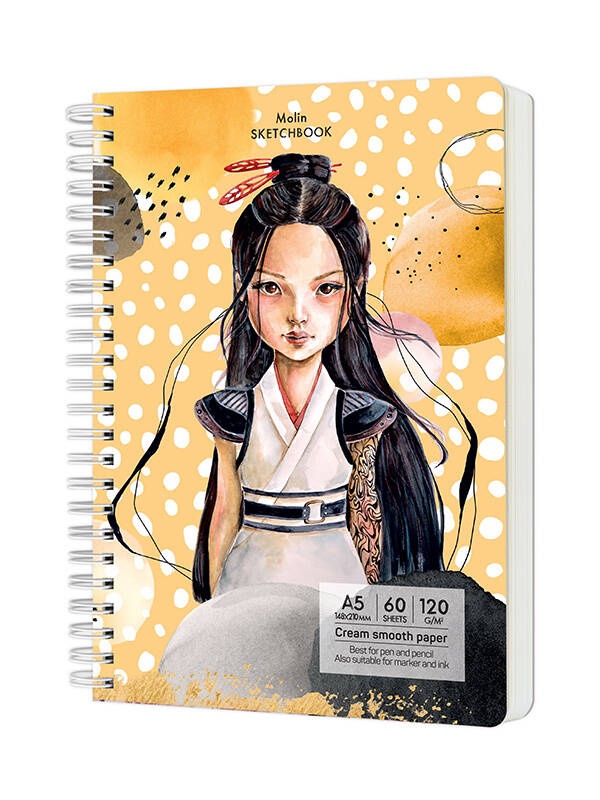 Sketchbook cu spira Molin 60 file 120 g/mp Having a lovely time Drasca (Marime: A6)