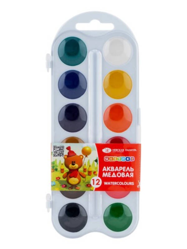 Acuarele cu miere set 12 in cutie de plastic Tsvetik 2742189