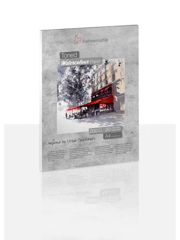 Bloc acuarela cu hartie in tonuri gri 200 g/mp 20F Hahnemuhle (Culoare: A5)