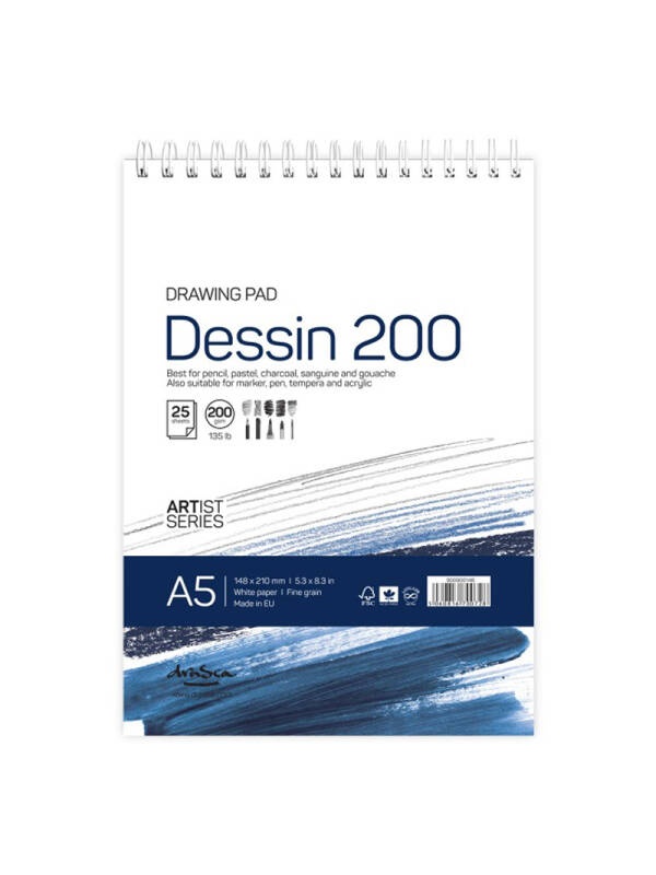 Bloc cu spira Dessin 25 file 200 g/mp Drasca (Marime: A5 - 900900148)