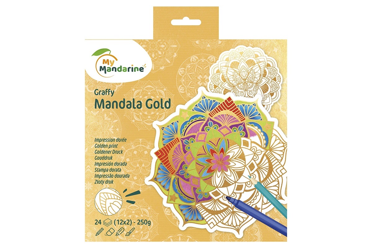 Carte De Colorat Graffy Mandala Gold Avenue Mandarine GY172C