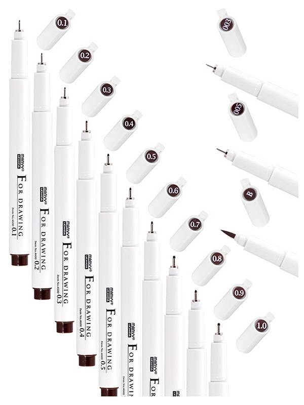 Liner cu tus Sepia pentru Desen Marvy Uchida 4600DB (Marime: 0,5mm)