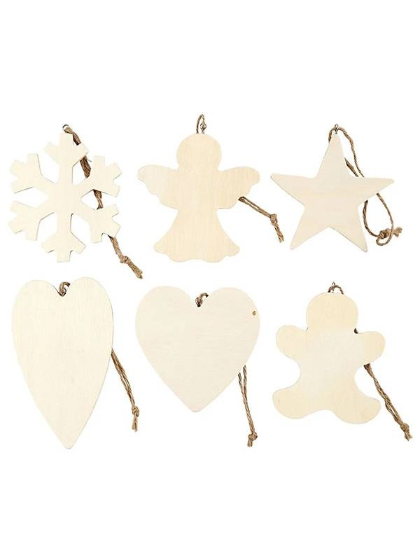 Ornament din lemn Iarna 9-11 cm Creativ Company 56405