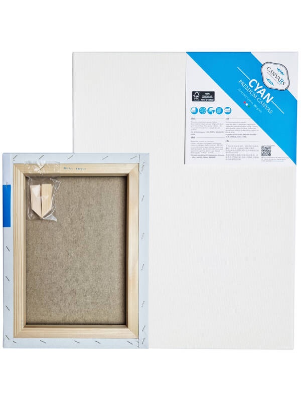 Panza pe sasiu 380 g/mp Premium Cyan Canvas (Marime: 70 x 70cm)