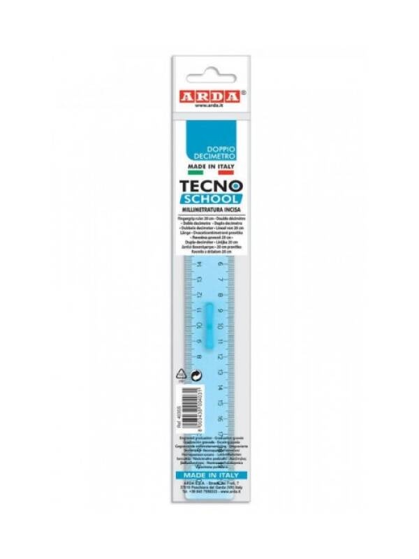 Rigla cu maner Tecno School Arda (Marime: 20cm, 403SS)