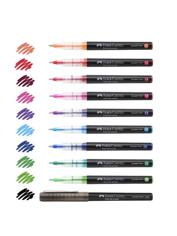 Roller Free Ink (Fine, Broad, Micro si Needle) Faber Castell (Culoare: negru 348299)