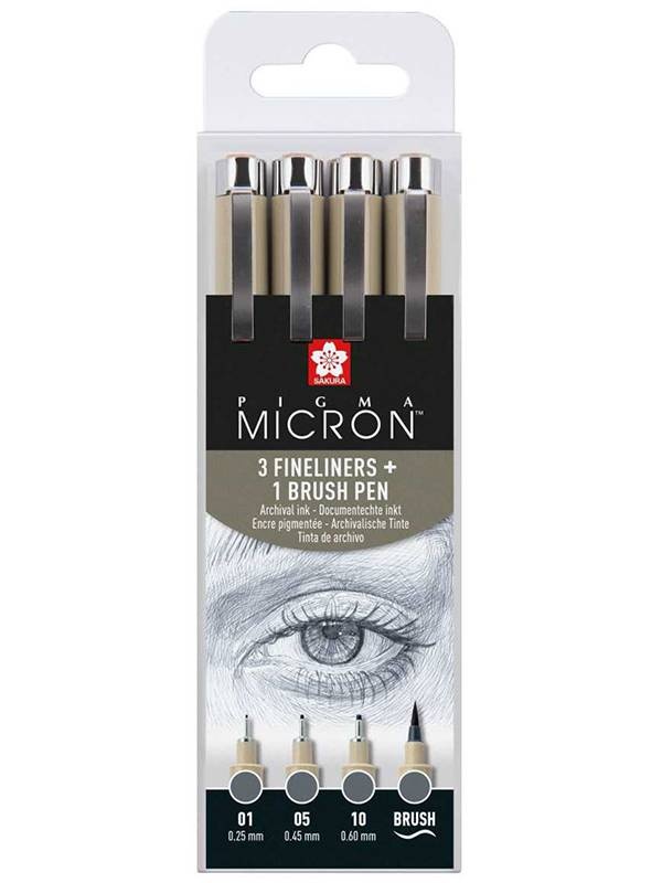 Set 3+1 linere Pigma Micron Light Cool Grey Sakura POXSDK4C