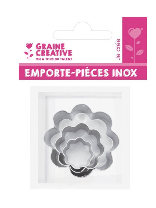 Set 3 forme metalice de taiat, floare Graine Creative 265047