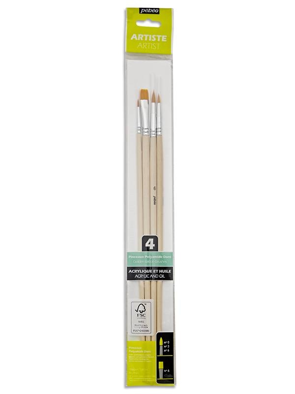 Set 4 pensule par sintetic Pebeo 952407