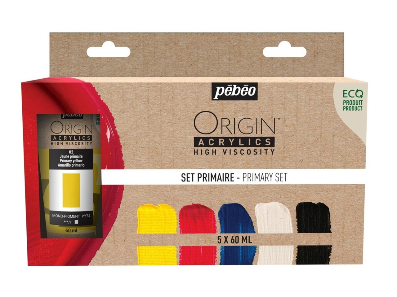 Set 5 x 60 ml culori acrilice Origin Primary Pebeo 817421