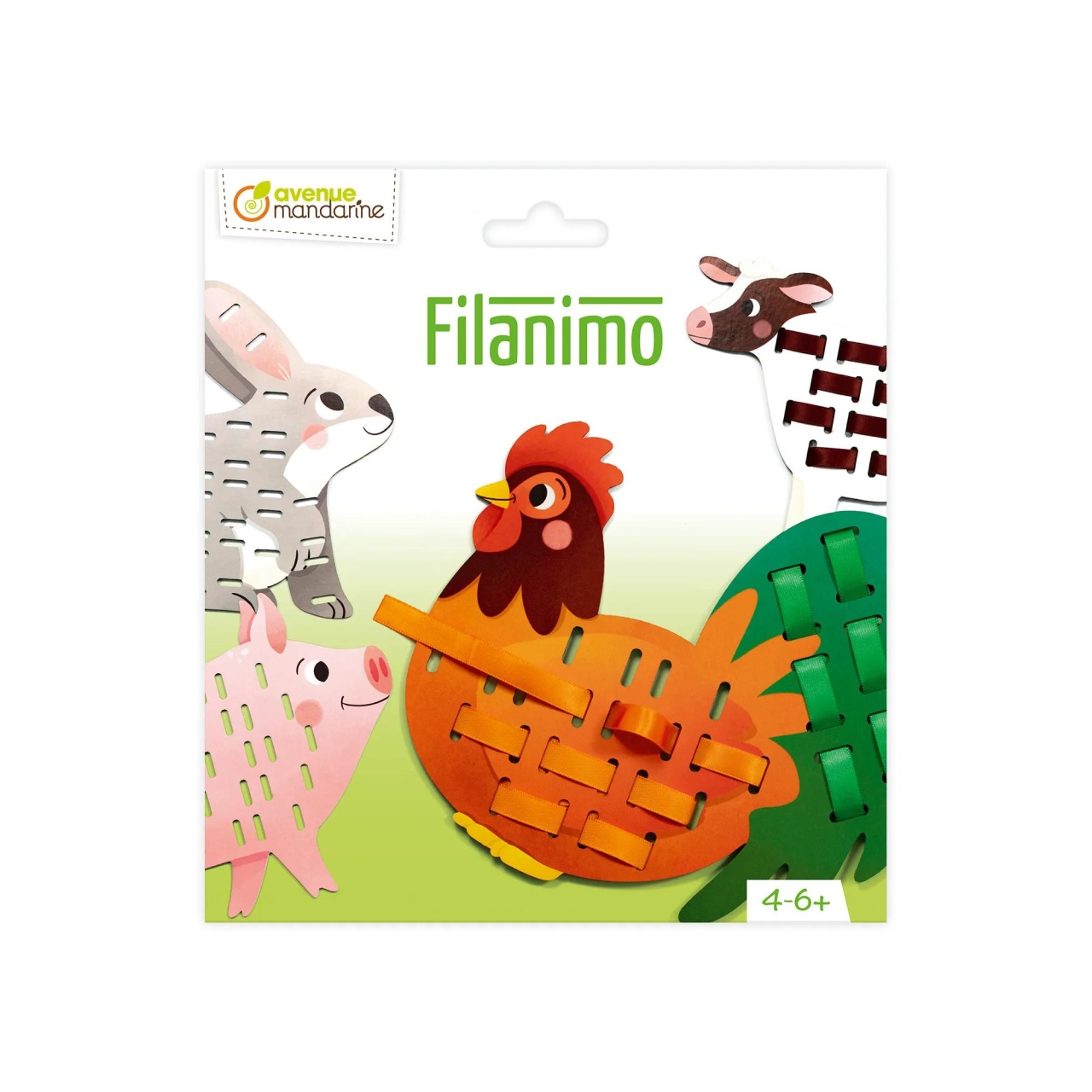 Set de Tesut cu Panglici Filanimo Animale de la Ferma Avenue Mandarine KC171C