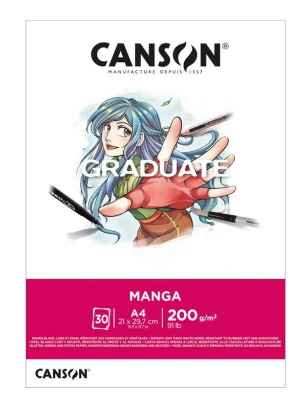 Bloc Graduate Manga 200g/mp Canson (Marime: A4, 30 file)