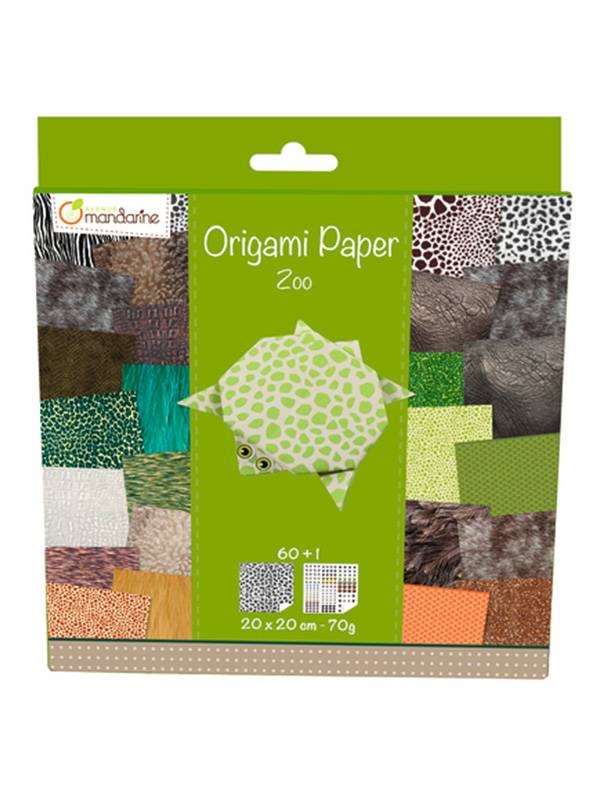 Hartie Origami Avenue Mandarine Zoo 60 coli 70g 20x20cm 52504MD