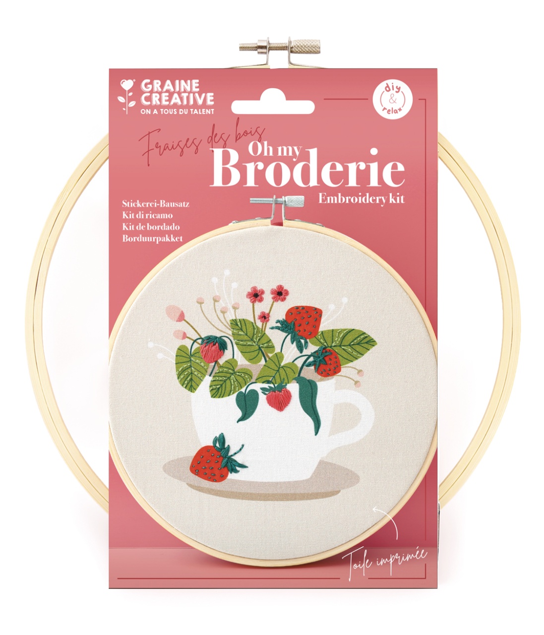 Kit De Broderie, Model Cu Capsuni 20 Cm, 420294 Graine Creative