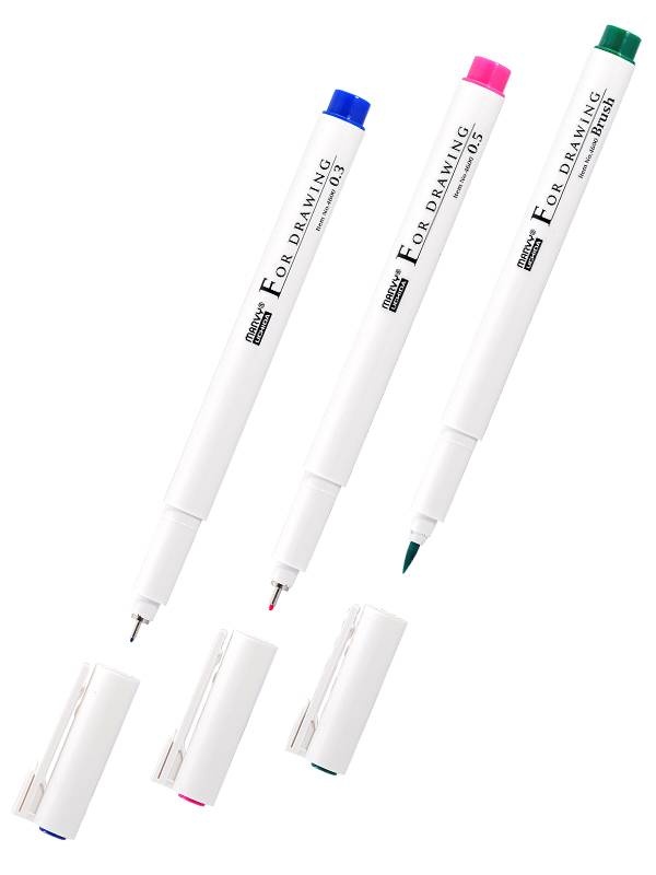 Liner cu tus colorat pentru Desen Marvy Uchida 4600C - 0.3 mm (Culoare linere Marvy: Red)