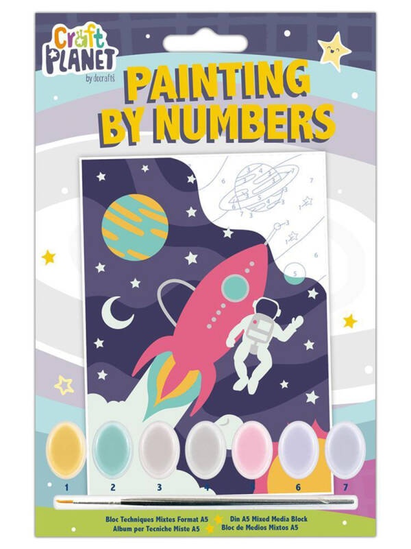 Pictura pe numere pentru copii Mini Kit Craft Planet Space DP Craft CPT-658704
