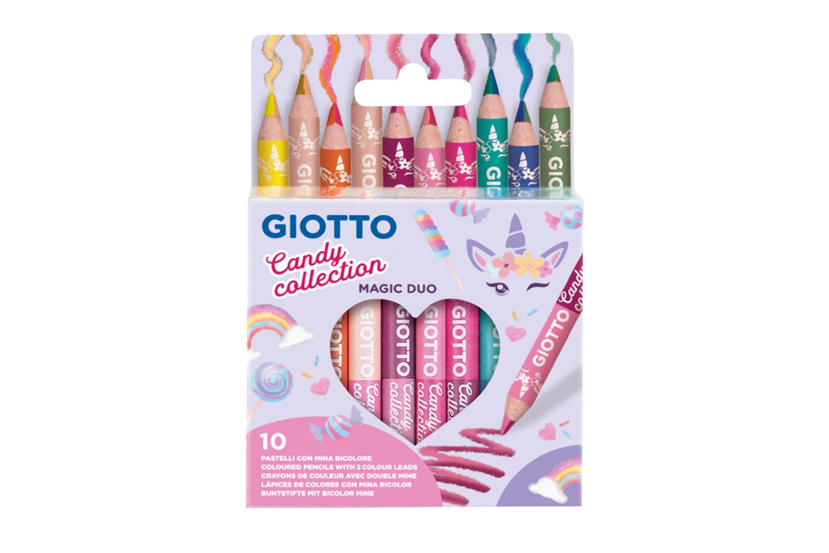 Set 10 Creioane Colorate Magic Duo Candy Giotto 251100